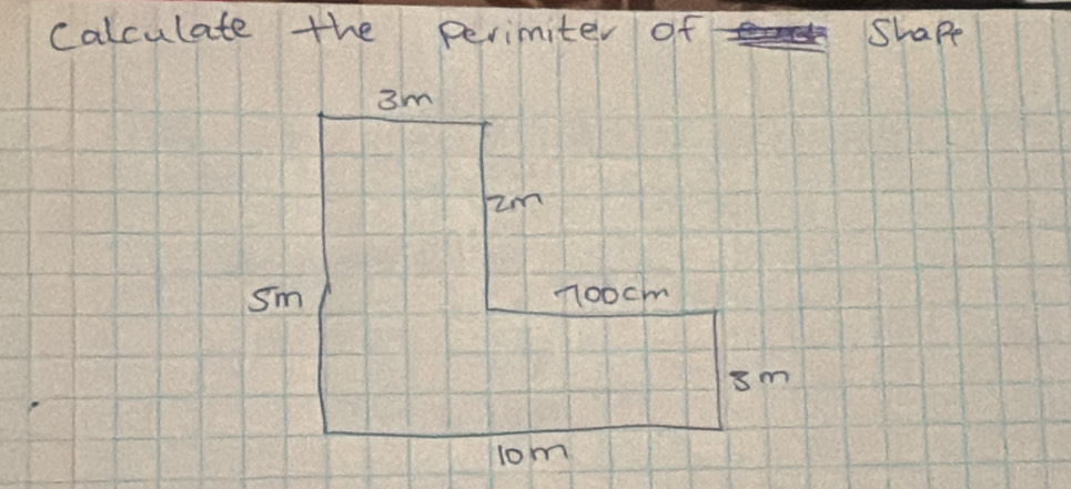 calculate the perimiter of Shape