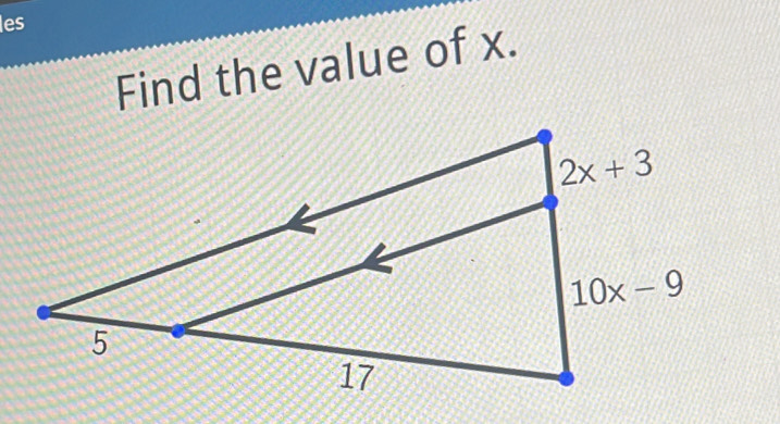 les
Find the value of x.