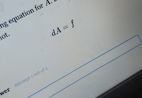 equation for A.
dA=f