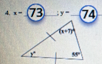 x= 73 y^- 74