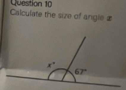 Calculate the size of angle x