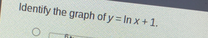 Identify the graph of y=ln x+1.