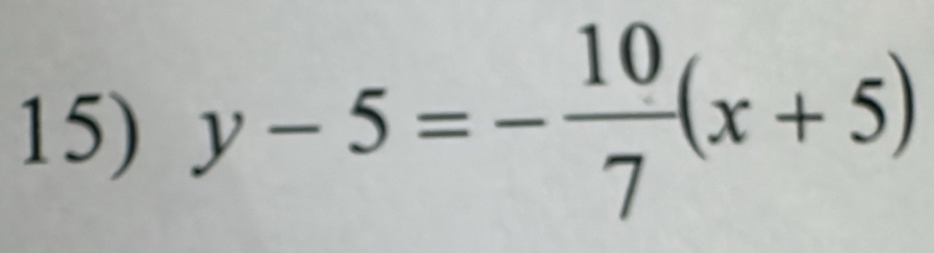 y-5=- 10/7 (x+5)