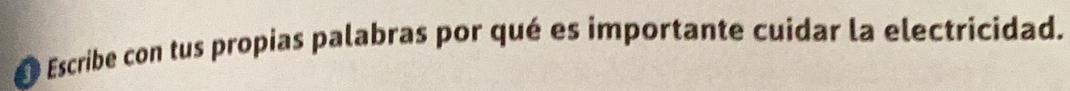 Escribe con tus propias palabras por qué es importante cuidar la electricidad.