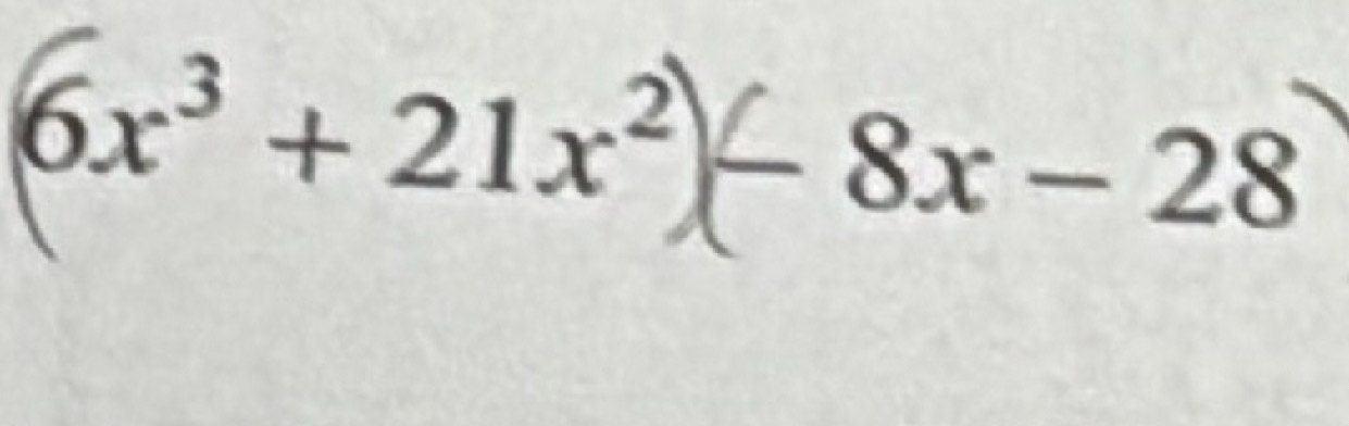 6x³ + 21x²− 8x − 28