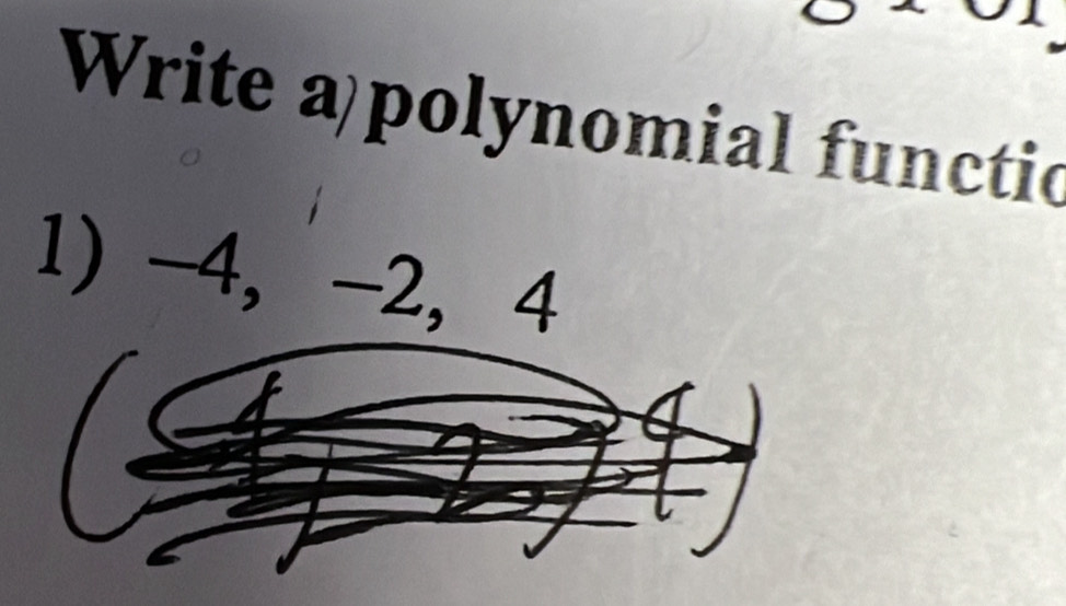 Write a polynomial functic