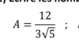 A= 12/3sqrt(5)  □