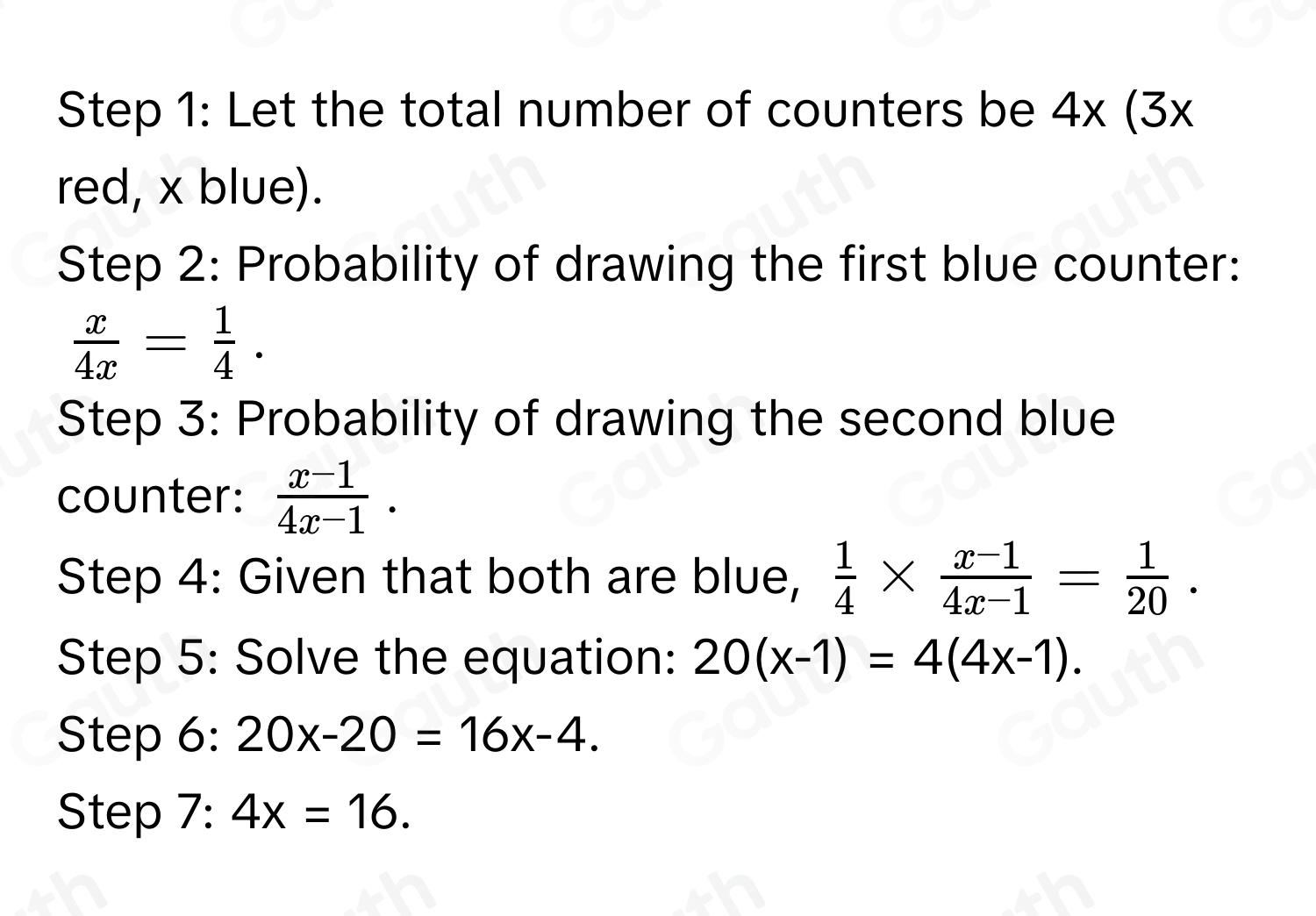 Solved: There are some red counters and some blue counters in a bag ...