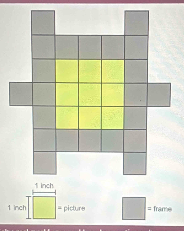 □ =
1 inch =□ : = picture frame