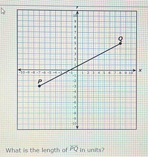 What is the length of overline PQ in units?