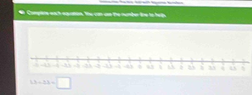 Complete each equation. You can use the number line to help.
13+23=□