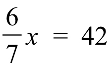  6/7 x=42