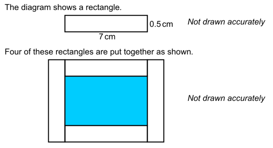 Solved: The diagram shows a rectangle. Not drawn accurately Four of ...