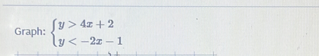 Graph: beginarrayl y>4x+2 y