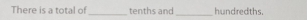 There is a total of_ tenths and_ hundredths.