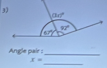 Angle pair :_
_
x=