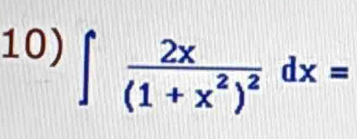 ∈t frac 2x(1+x^2)^2dx=