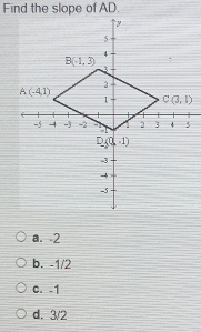 a. 2
b. -1/2
c. -1
d. 3/2