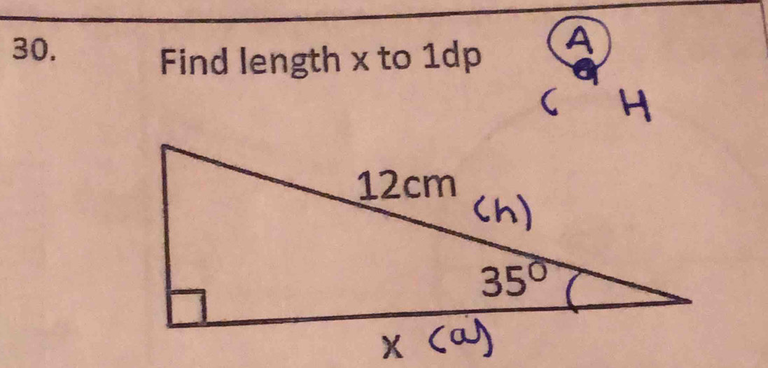 Find length x to 1dp