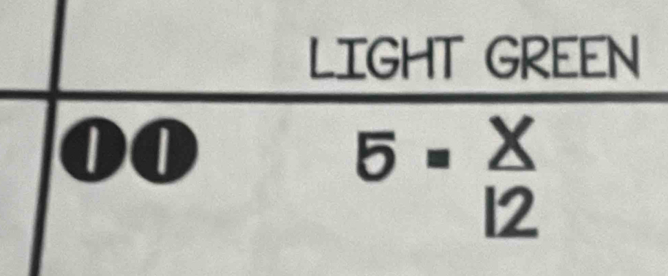 LIGHT GREEN
5= X/12 