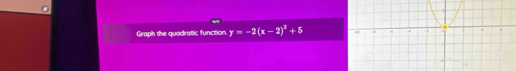 Graph the quadratic function. y=-2(x-2)^2+5