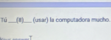 Tú_ (8)_ (usar) la computadora mucho.