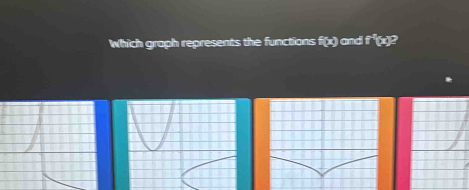 Which graph represents the functions f(x) and f '(x)?