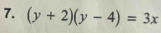 (y+2)(y-4)=3x