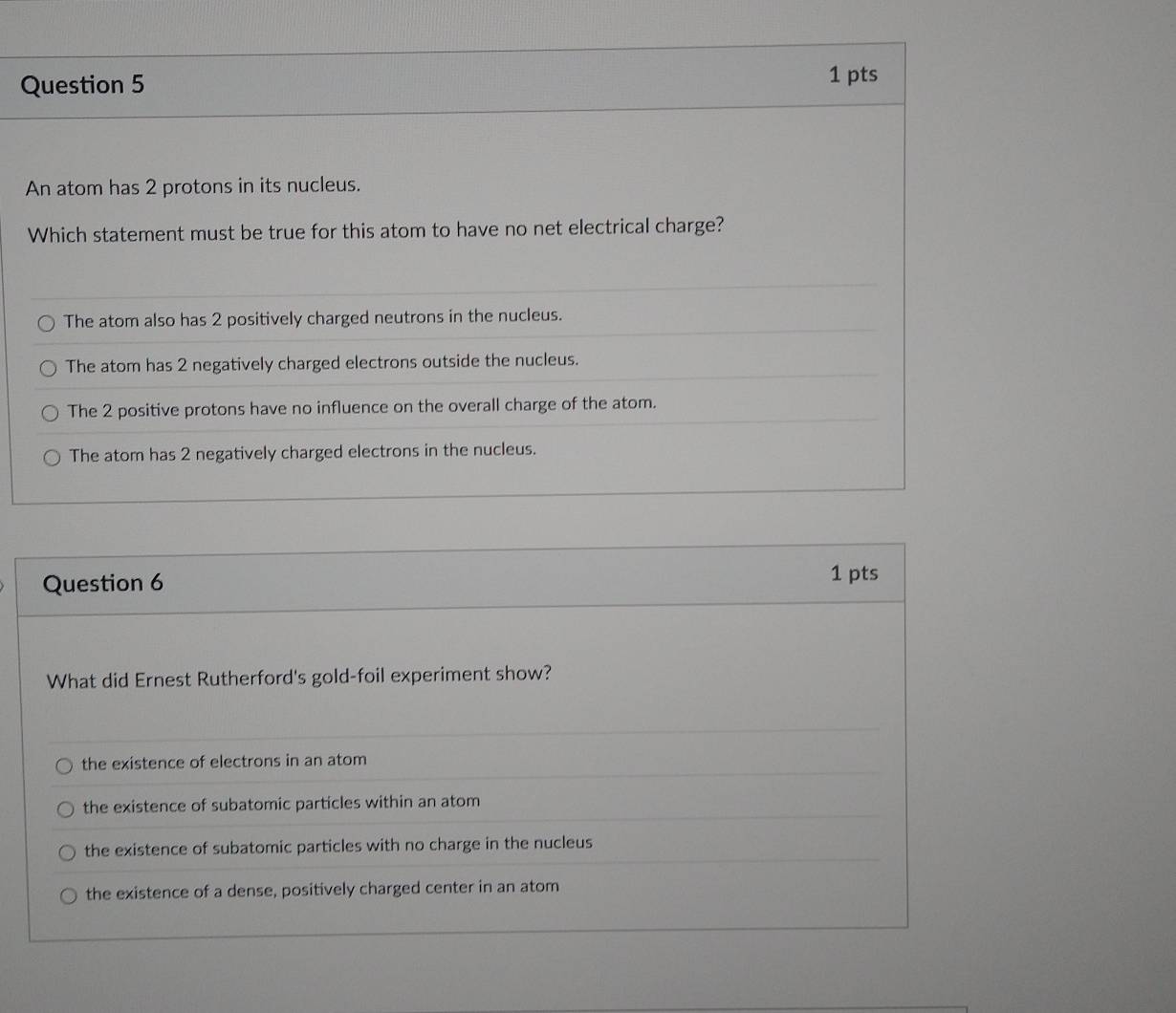 Solved: An atom has 2 protons in its nucleus. Which statement must be ...