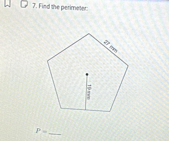 Find the perimeter:
P=
_