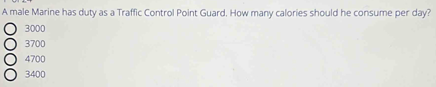 Solved: A male Marine has duty as a Traffic Control Point Guard. How ...