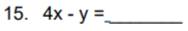 4x-y= _