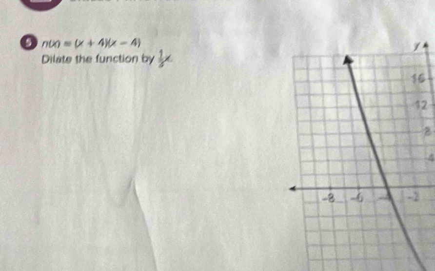 n(x)=(x+4)(x-4)
Dilate the function by
6
2
B
4