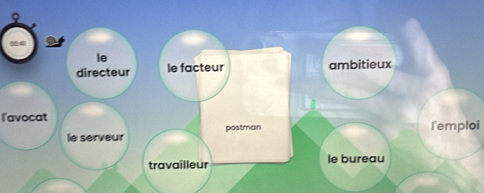 le
directeur le facteur ambitieux
lavocat
postman I'emploi
le serveur
travailleur le bureau