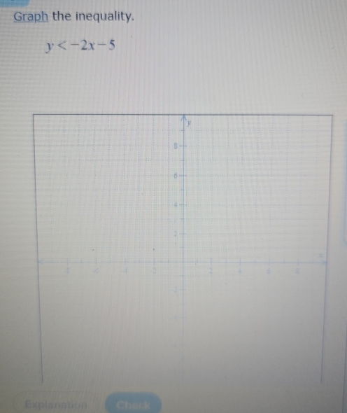 Graph the inequality.
y
Explanation Check