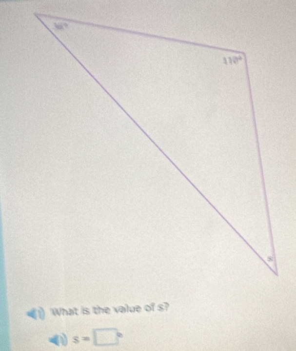 What is the value of s?
0 s=□°