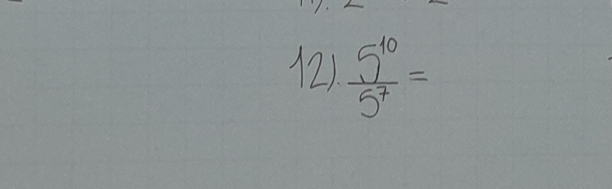 (2)  5^(10)/5^7 =