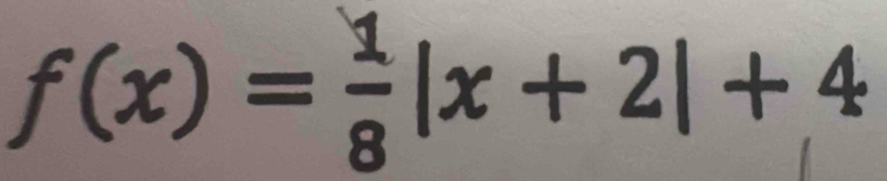 f(x)= 1/8 |x+2|+4