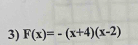 F(x)=-(x+4)(x-2)