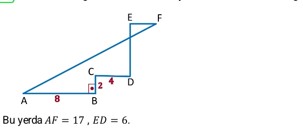 Bu yerda AF=17, ED=6.