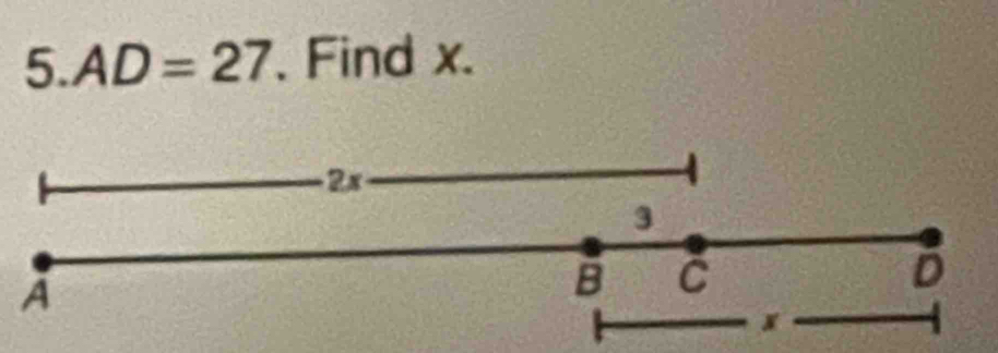 AD=27 , Find x.