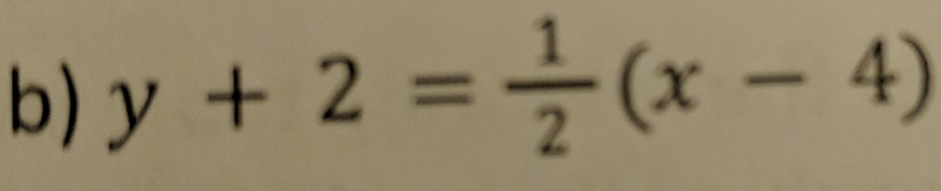 y+2= 1/2 (x-4)