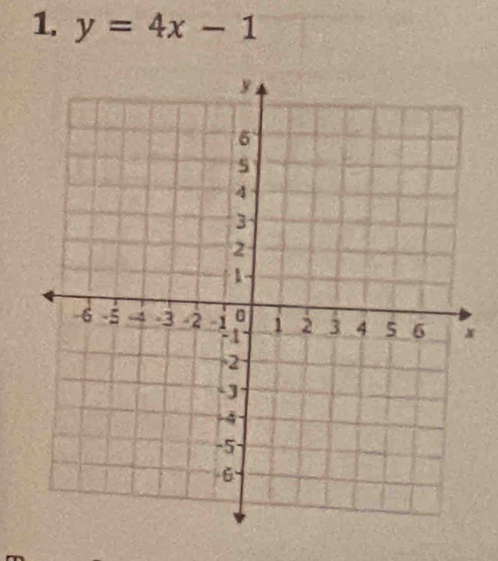 y=4x-1