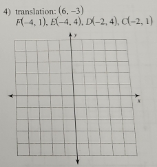 translation: (6,-3)
F(-4,1), E(-4,4), D(-2,4), C(-2,1)