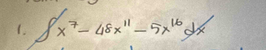 ∈t x^7-48x^(11)-5x^(16)dx