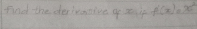 Find the derivative of x if f'(x)=x^2