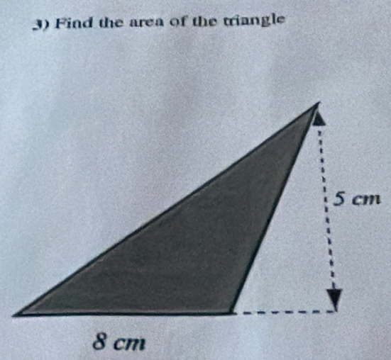 Find the area of the triangle