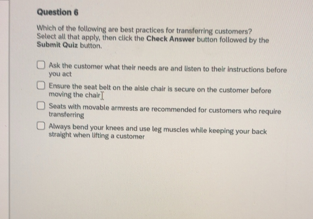 Solved: Which of the following are best practices for transferring ...