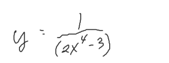 y= 1/(2x^4-3) 