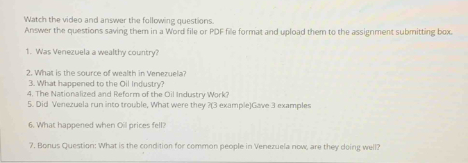 Solved: Watch the video and answer the following questions. Answer the ...